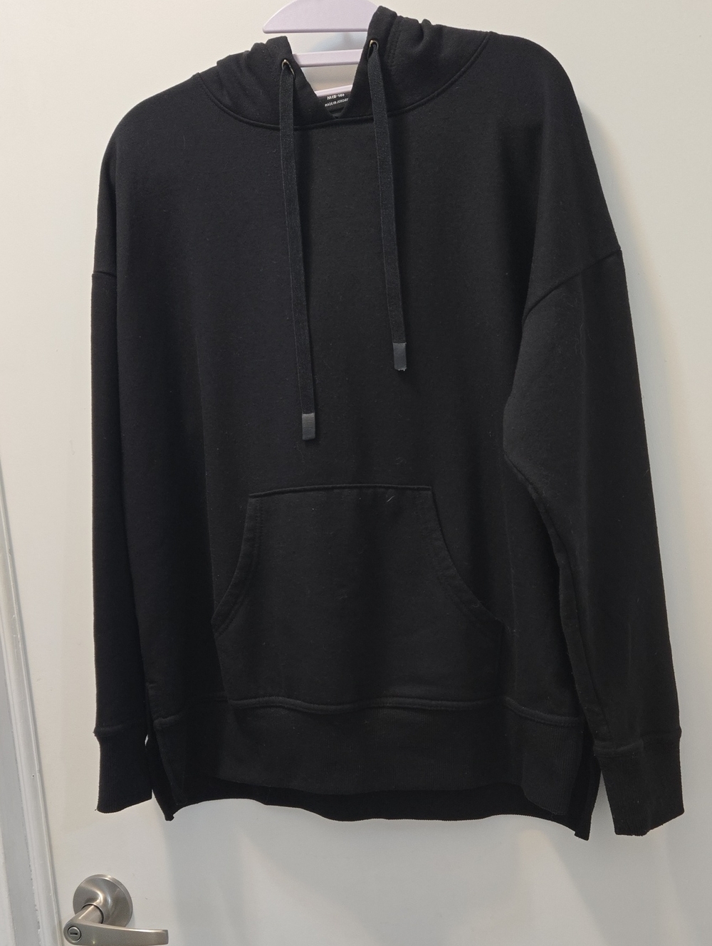 Athletic Works Black Pullover Hoodie with Drawstring and Kangaroo Pocket